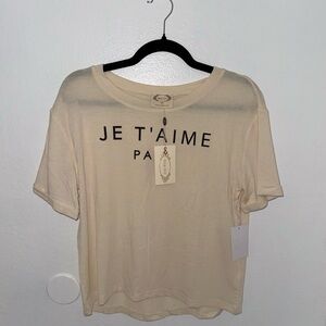 Je T'aime Paris Cream Graphic Tee - Women's Top